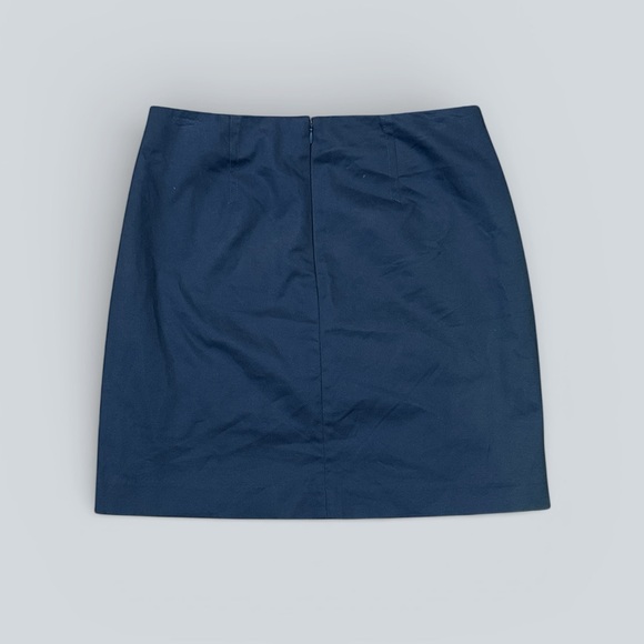 NWT LOFT Solid Blue/Grey Double Front Zip Shift Skirt - Picture 2 of 4